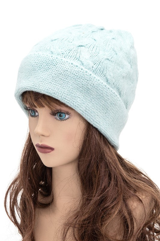 Wool Blend Slouchy Fit Cuffed Beanie