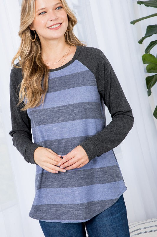 STRIPE MIXED BASIC TOP