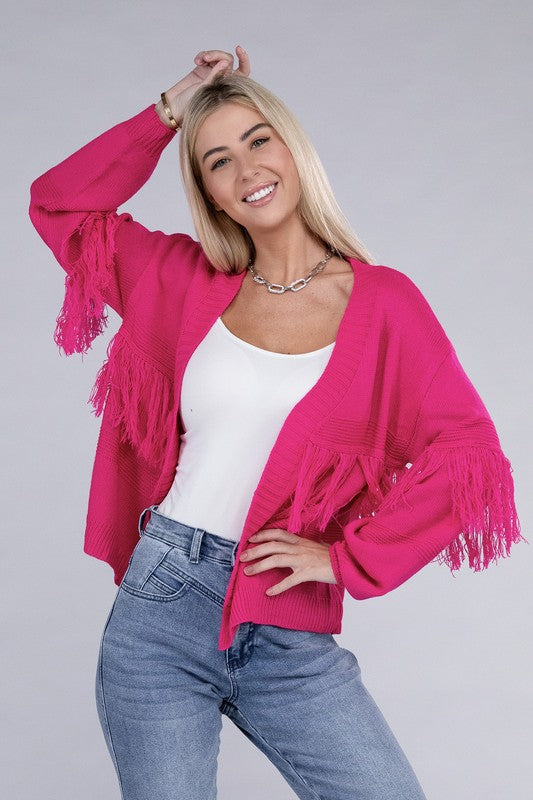 Tassel Open Cardigan