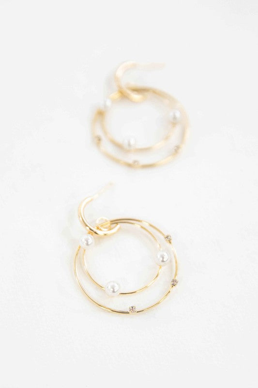 Fawn Pearl Hoop Earrings