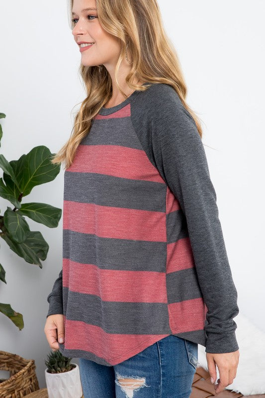 STRIPE MIXED BASIC TOP