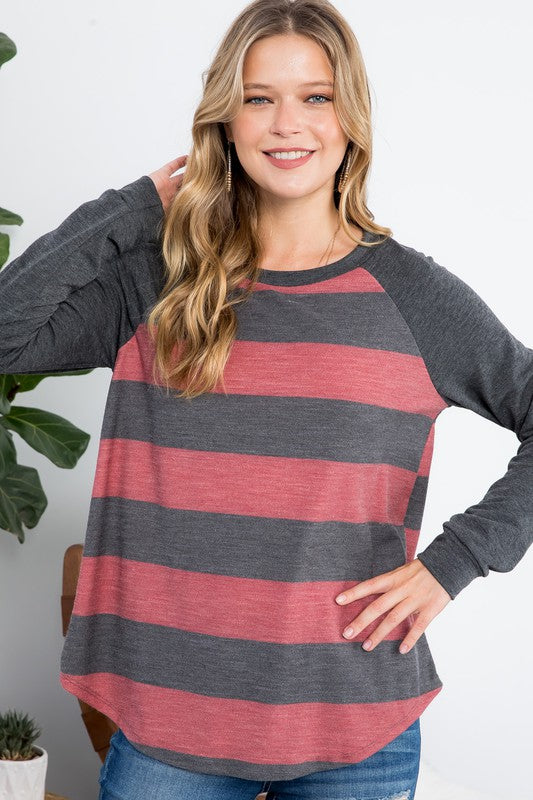 STRIPE MIXED BASIC TOP