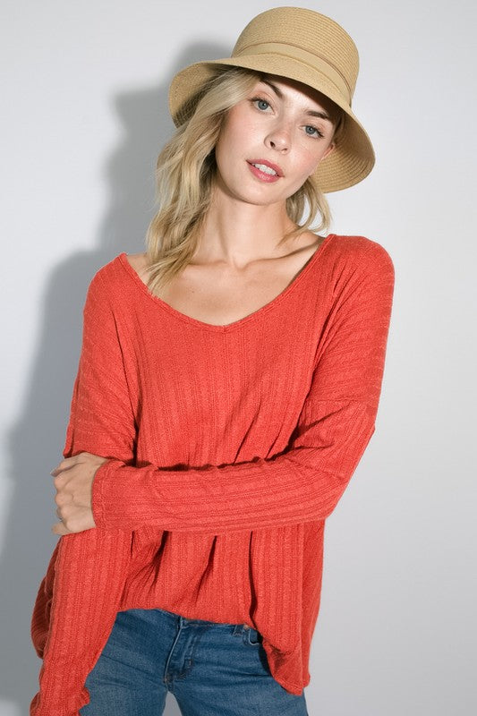 VARIEGATED CASHMERE TOP