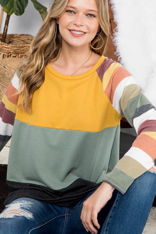 STRIPE COLORBLOCK TOP