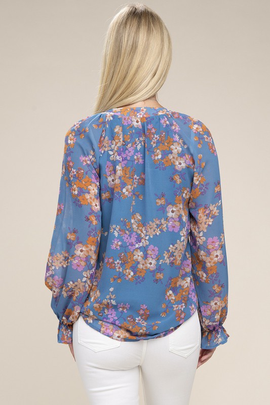 Floral chiffon blouse