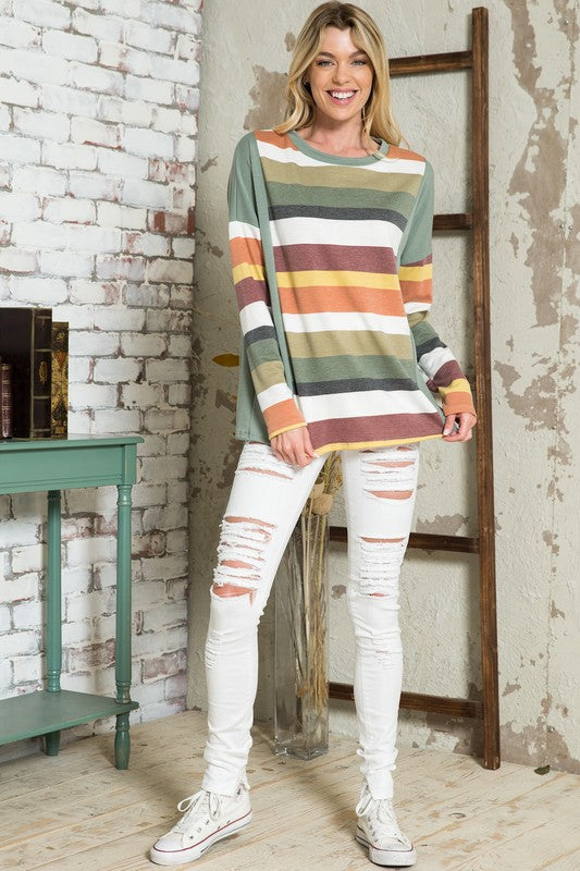 MULTISTRIPE BOXY TOP