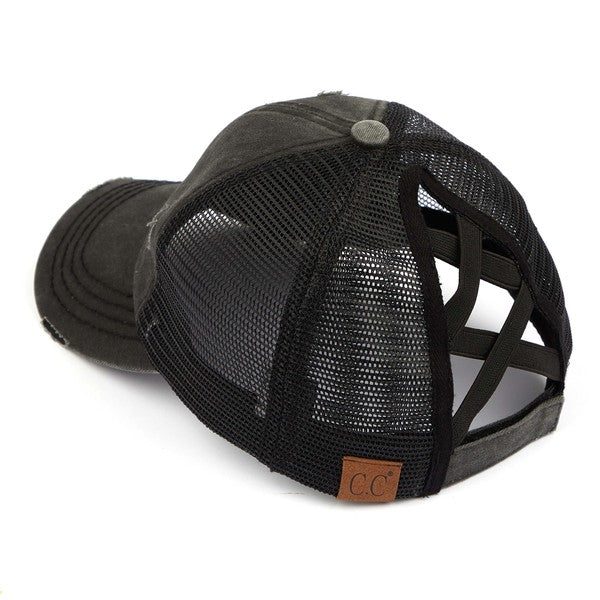 C.C Multi Level Crisscross Pony Cap