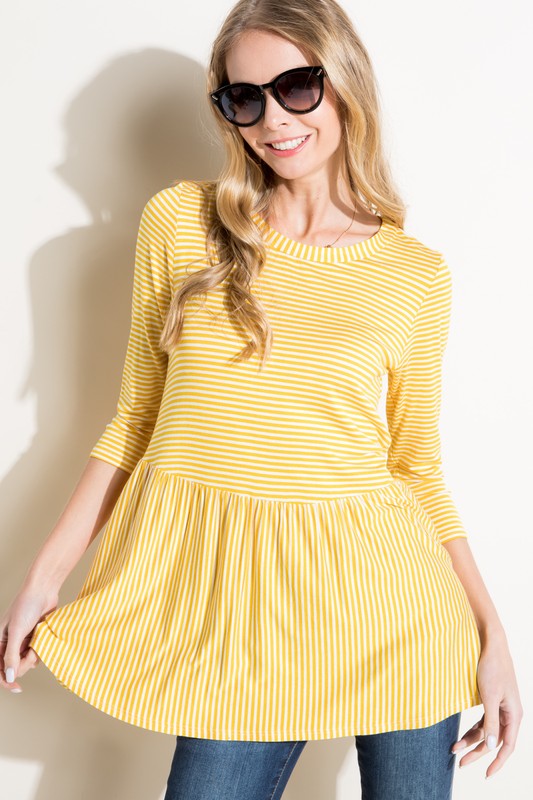 PIN STRIPE TUNIC BABYDOLL TOP