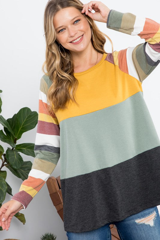 STRIPE COLORBLOCK TOP