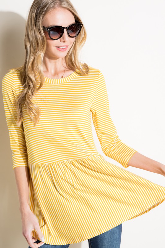 PIN STRIPE TUNIC BABYDOLL TOP