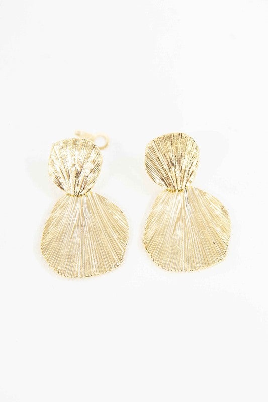 Gold Shell Drop Earrings