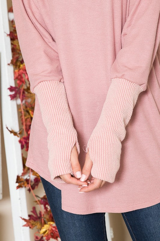 Textured Rib Thumbhole Tunic