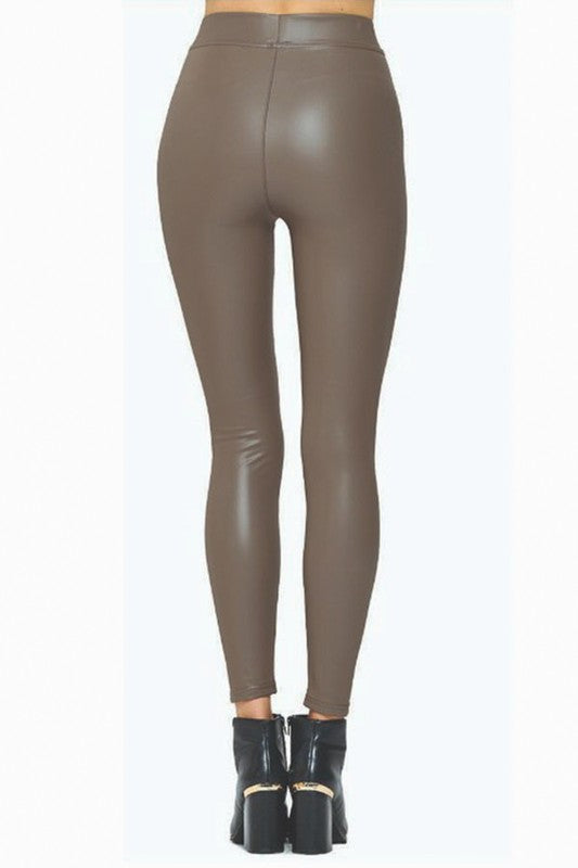 FLEECE LINED SKINNY PU LEGGING