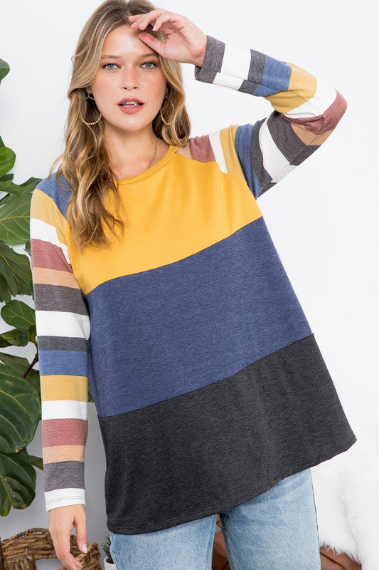 STRIPE COLORBLOCK TOP