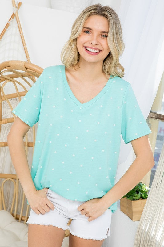 POLKA DOT TERRY BOXY TOP