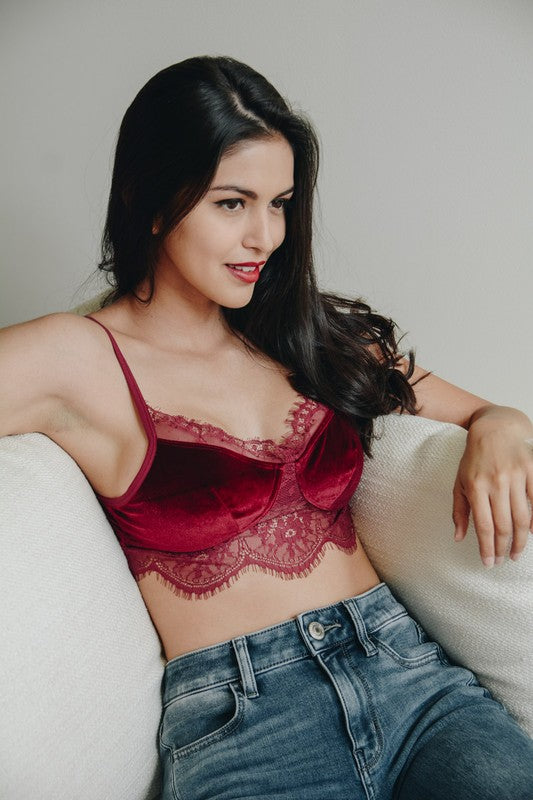 Velvet and Lace Half Cami