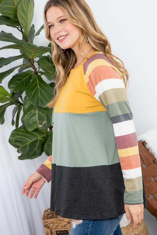 STRIPE COLORBLOCK TOP