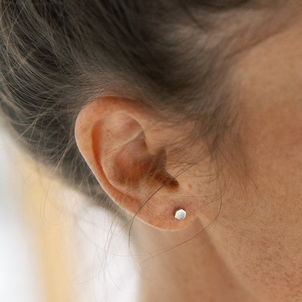 Hexagon Stud Earrings