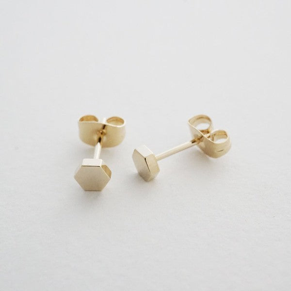 Hexagon Stud Earrings