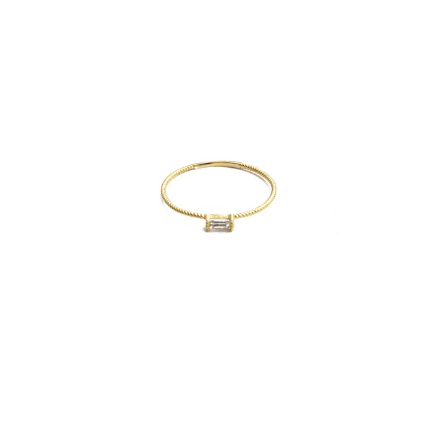 Crystal Twist Baguette Ring