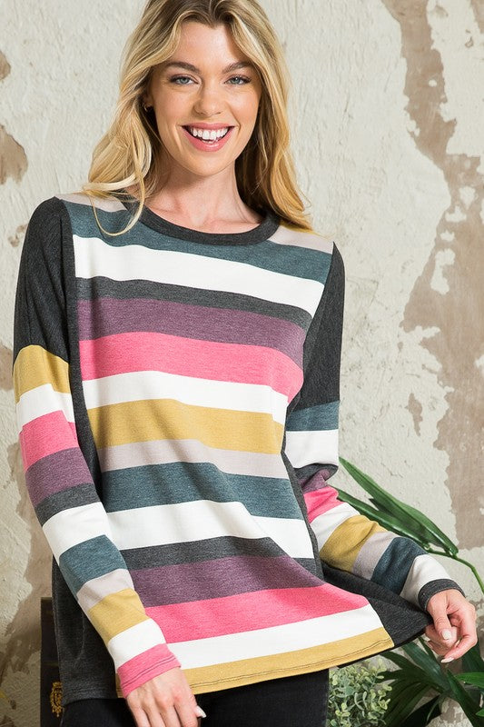 MULTISTRIPE BOXY TOP