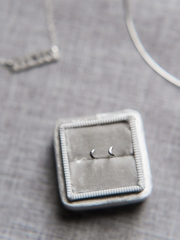 Mini Moon Stud Earrings