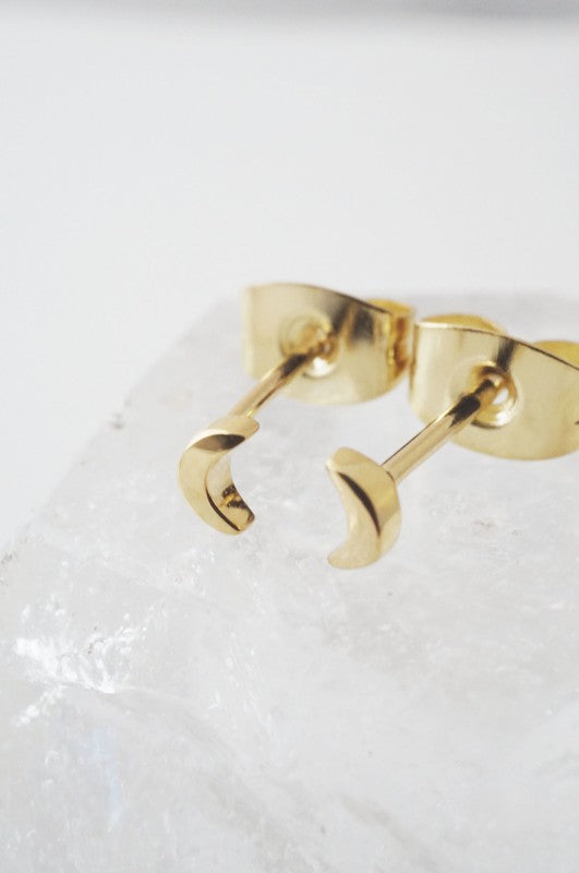 Mini Moon Stud Earrings