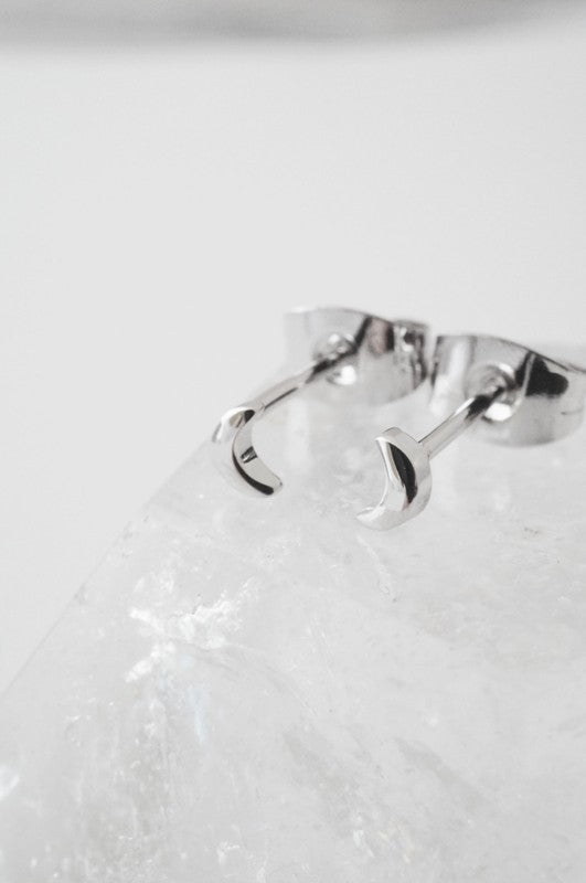 Mini Moon Stud Earrings