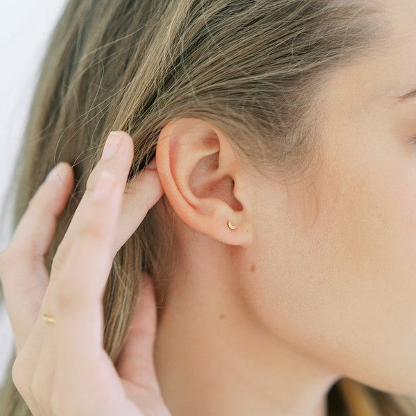 Mini Moon Stud Earrings