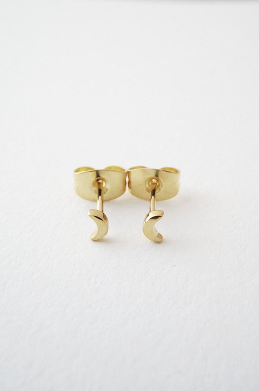 Mini Moon Stud Earrings