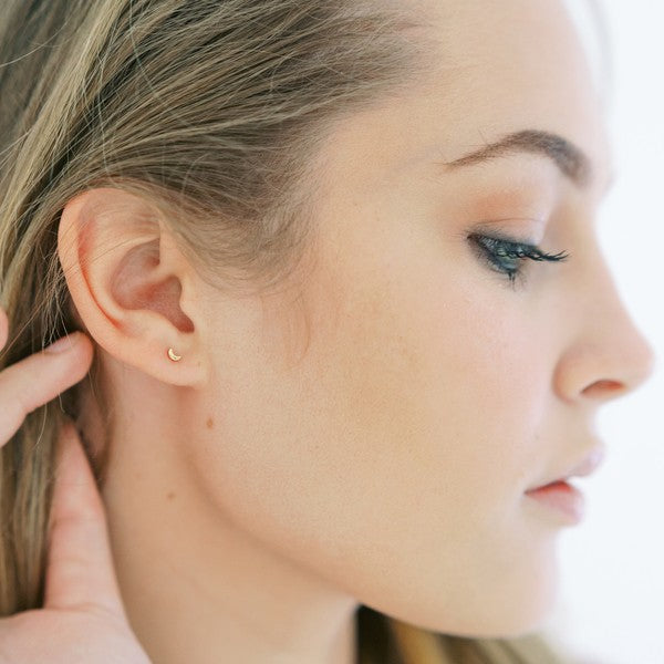 Mini Moon Stud Earrings