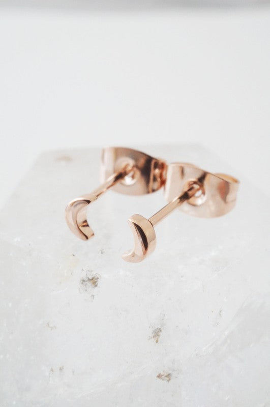 Mini Moon Stud Earrings
