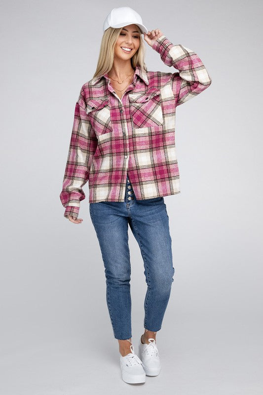 Plaid Front Pocket Shacket