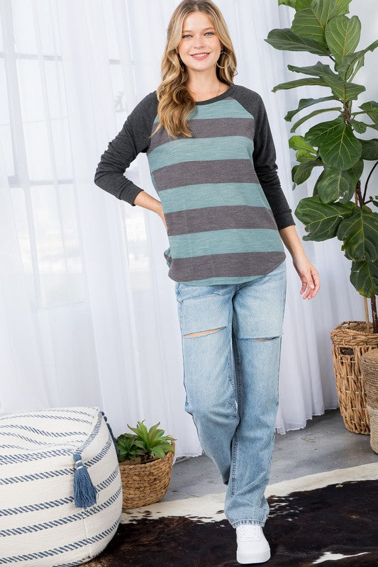 STRIPE MIXED BASIC TOP