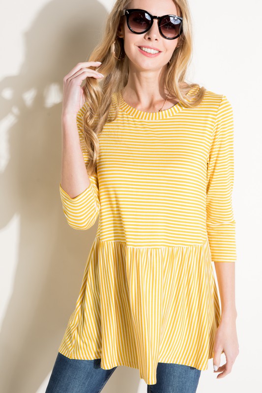 PIN STRIPE TUNIC BABYDOLL TOP