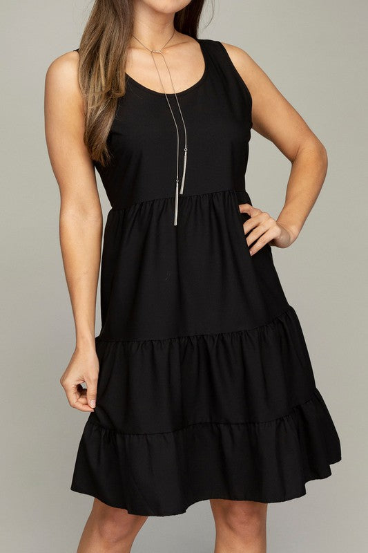 sleeveless tiered dress