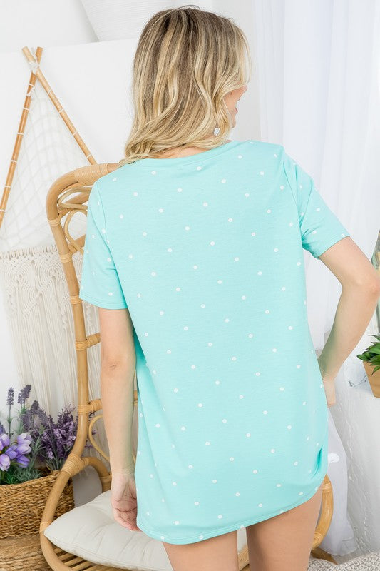 POLKA DOT TERRY BOXY TOP