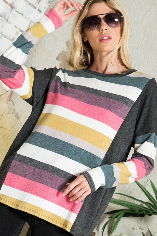 MULTISTRIPE BOXY TOP