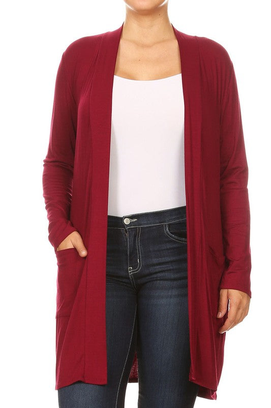 Plus size Knee length duster cardigan