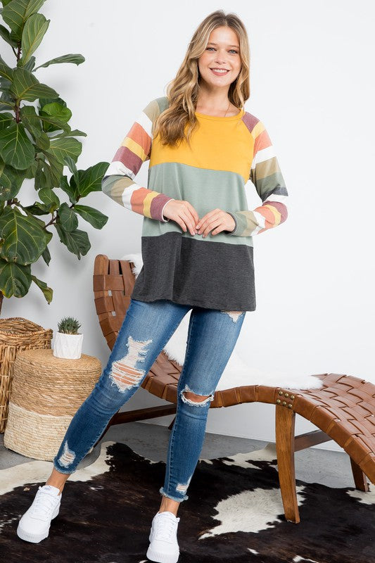 STRIPE COLORBLOCK TOP