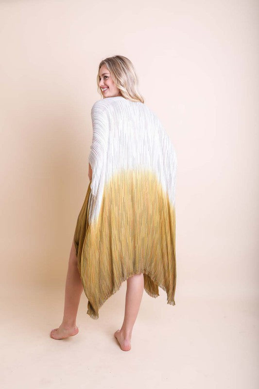 Ombre Vertical Multicolor Stitched Kimono