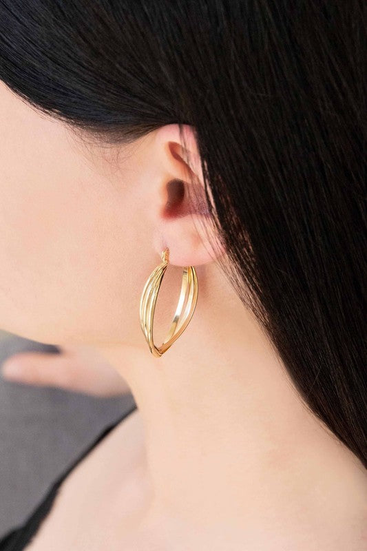 Petal Wave Hoop Earrings