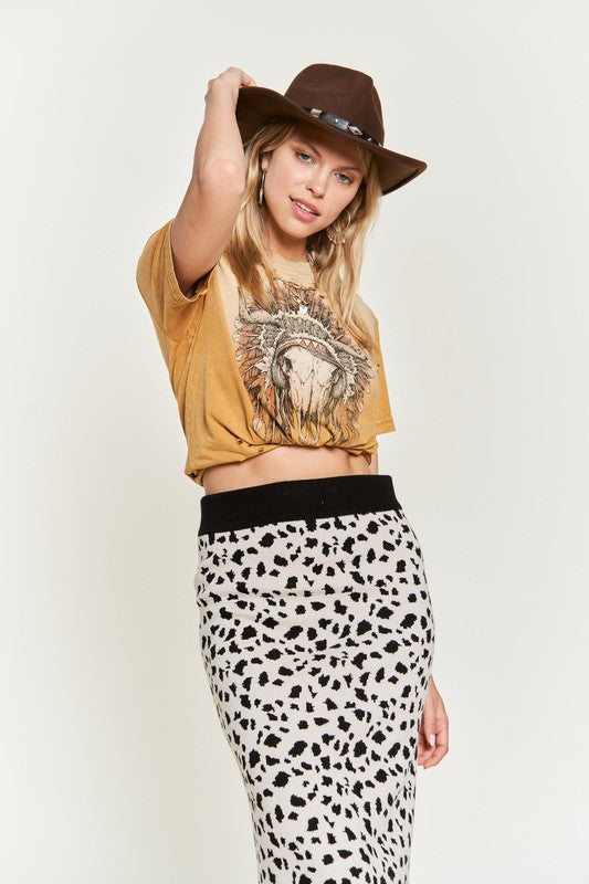 ANIMAL PRINT SWEATER SKIRTS