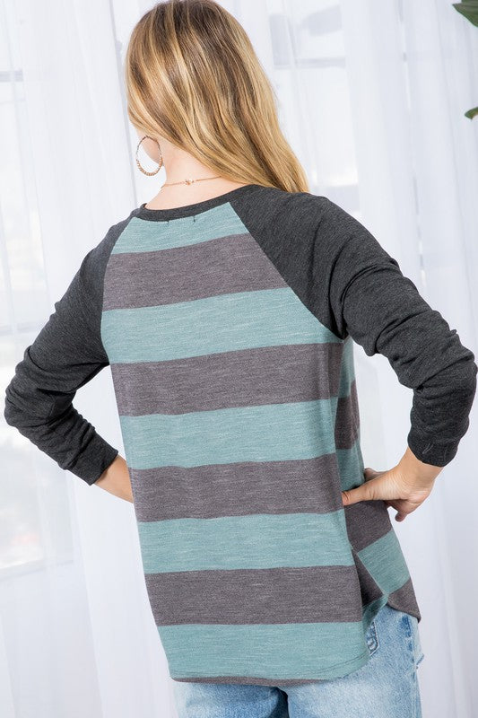 STRIPE MIXED BASIC TOP