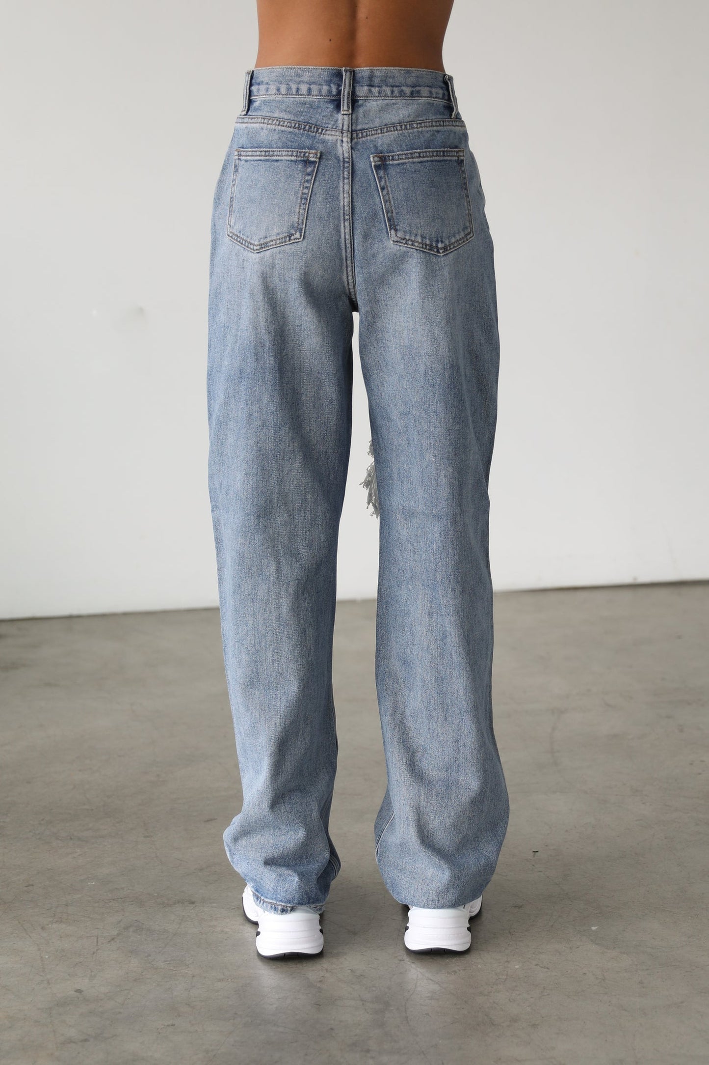 High Rise Straight Wide Leg Denim Jeans- 7112
