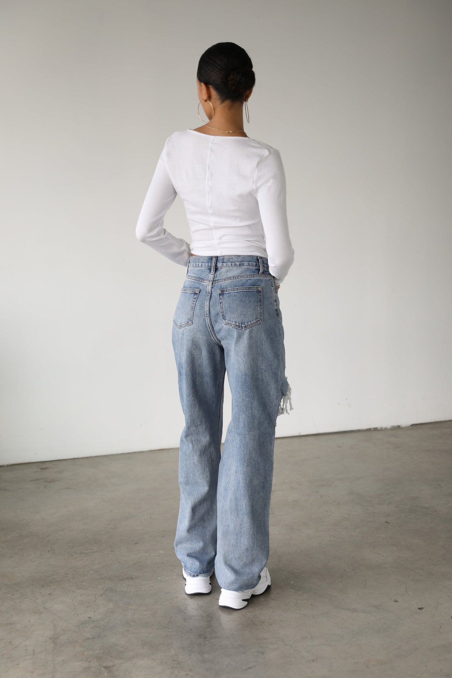 High Rise Straight Wide Leg Denim Jeans- 7112