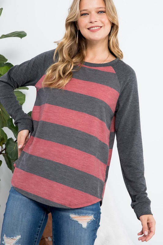 STRIPE MIXED BASIC TOP