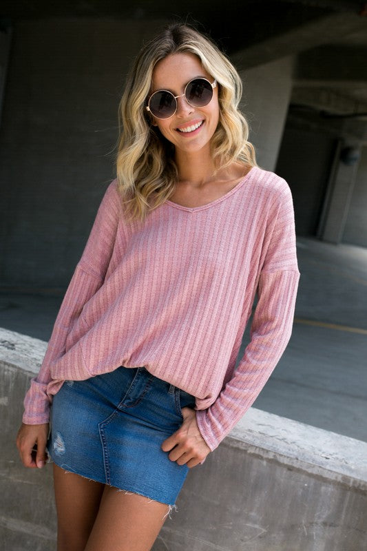 VARIEGATED CASHMERE TOP