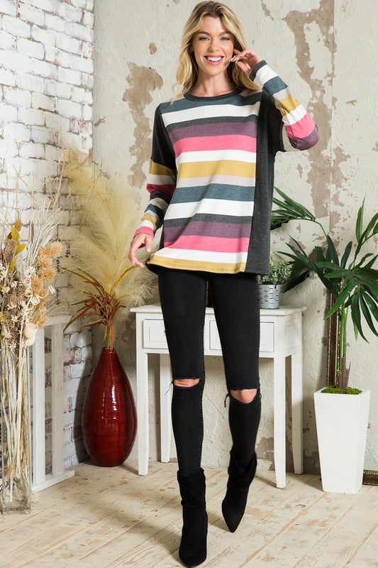 MULTISTRIPE BOXY TOP