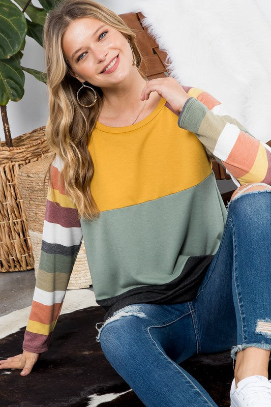 STRIPE COLORBLOCK TOP